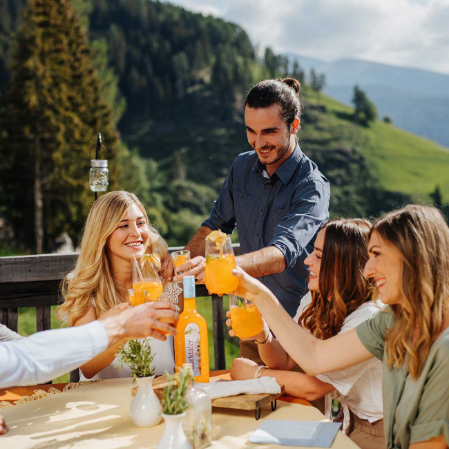 Rezepte für den Gurktaler  Alpen Aperitif mit Sanddorn.